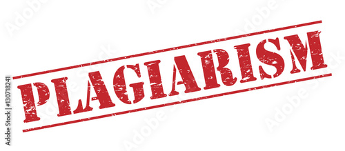 plagiarism red stamp on white background