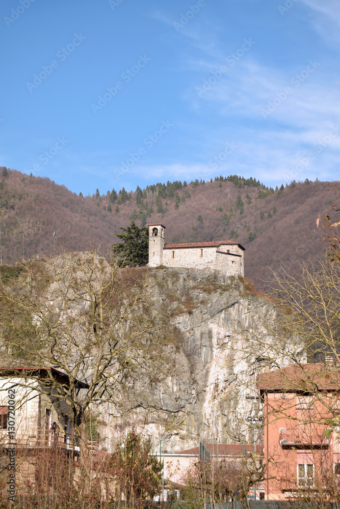 The Rocca in country Nozza with Medieval Church
