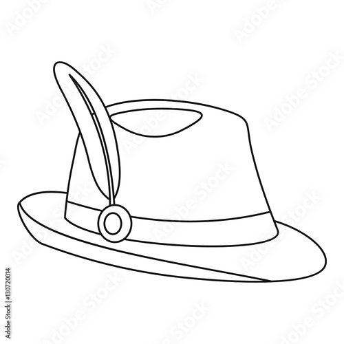 Tirol hat icon. Outline illustration of tirol hat vector icon for web