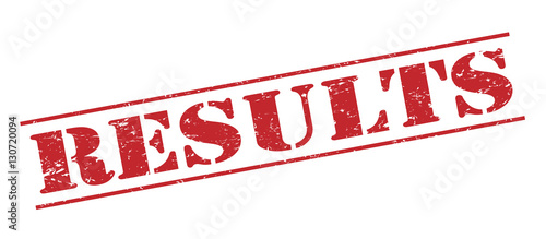 results red stamp on white background