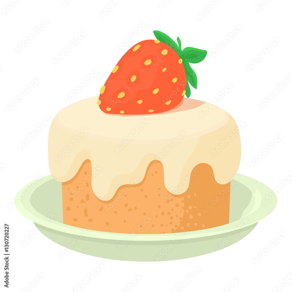 Cake icon. Cartoon illustration of cake vector icon for web Cake icon. Cartoon illustration of cake vector icon for web