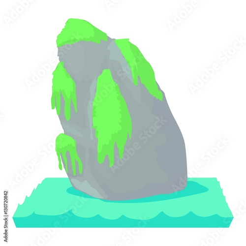 Sea cliff icon. Cartoon illustration of sea cliff vector icon for web