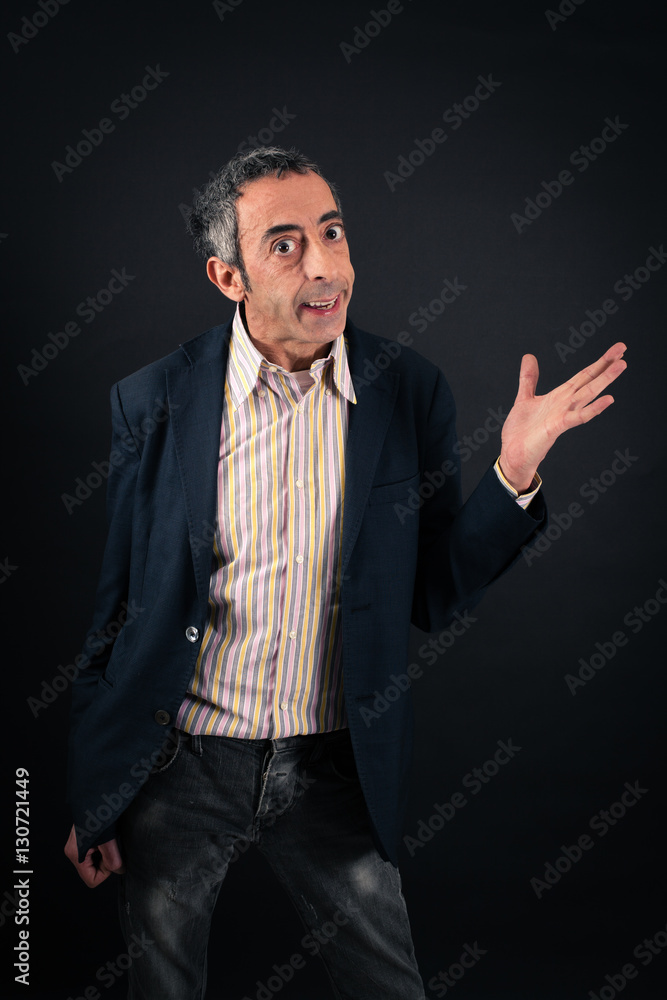 Handsome man doing different expressions in different sets of clothes: be careful Handsome man doing different expressions in different sets of clothes: be careful