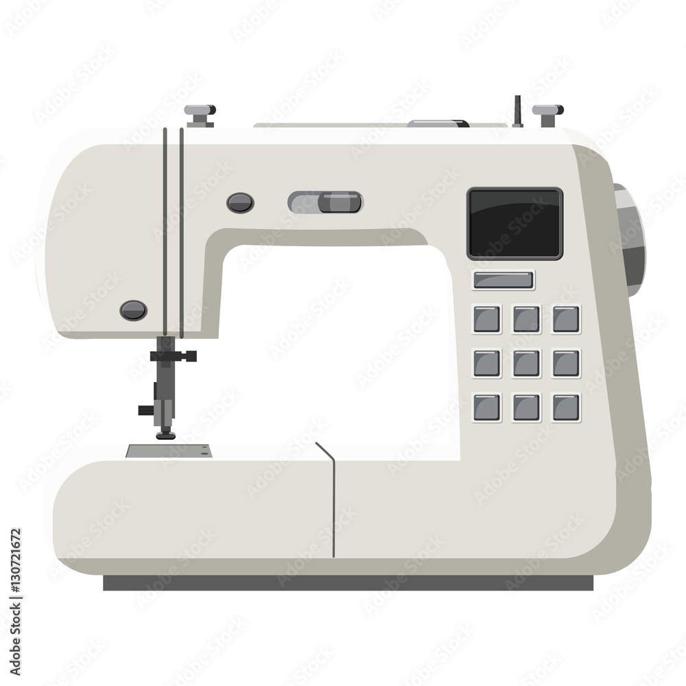 Sewing machine icon. Cartoon illustration of sewing machine vector icon for web