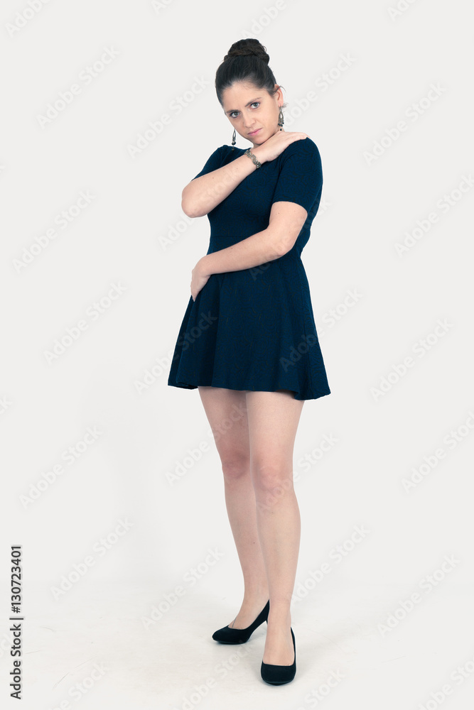 Beautiful woman doing different expressions in different sets of clothes: love Beautiful woman doing different expressions in different sets of clothes: love