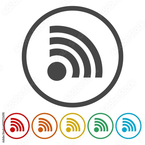 Wireless and wifi icon or sign set