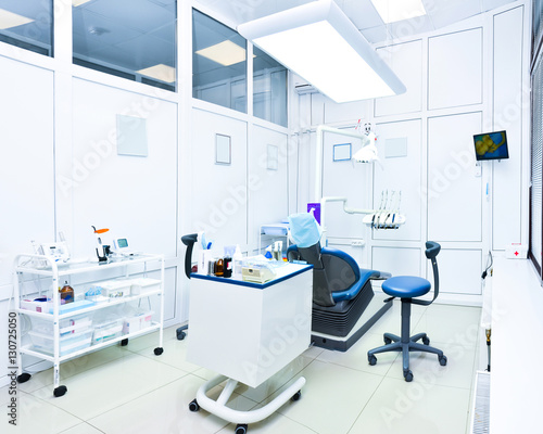 Dental surgery in the clinic. Interior.