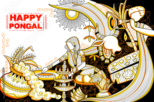 Happy Pongal greeting background