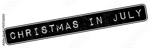 Christmas In July rubber stamp. Grunge design with dust scratches. Effects can be easily removed for a clean, crisp look. Color is easily changed.