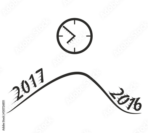 2017 New Year Vector. Time passes Quickly.