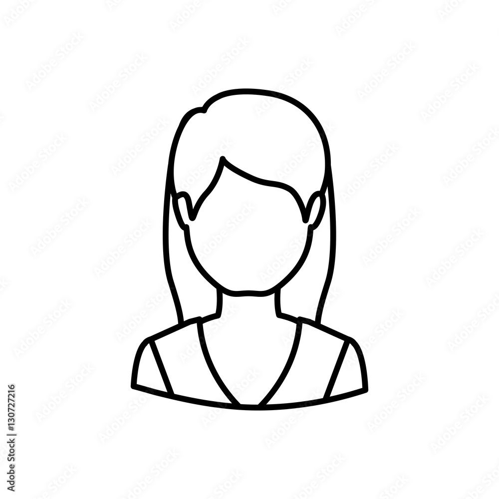Woman icon. Girl female avatar person people and human theme. Isolated design. Vector illustration Woman icon. Girl female avatar person people and human theme. Isolated design. Vector illustration