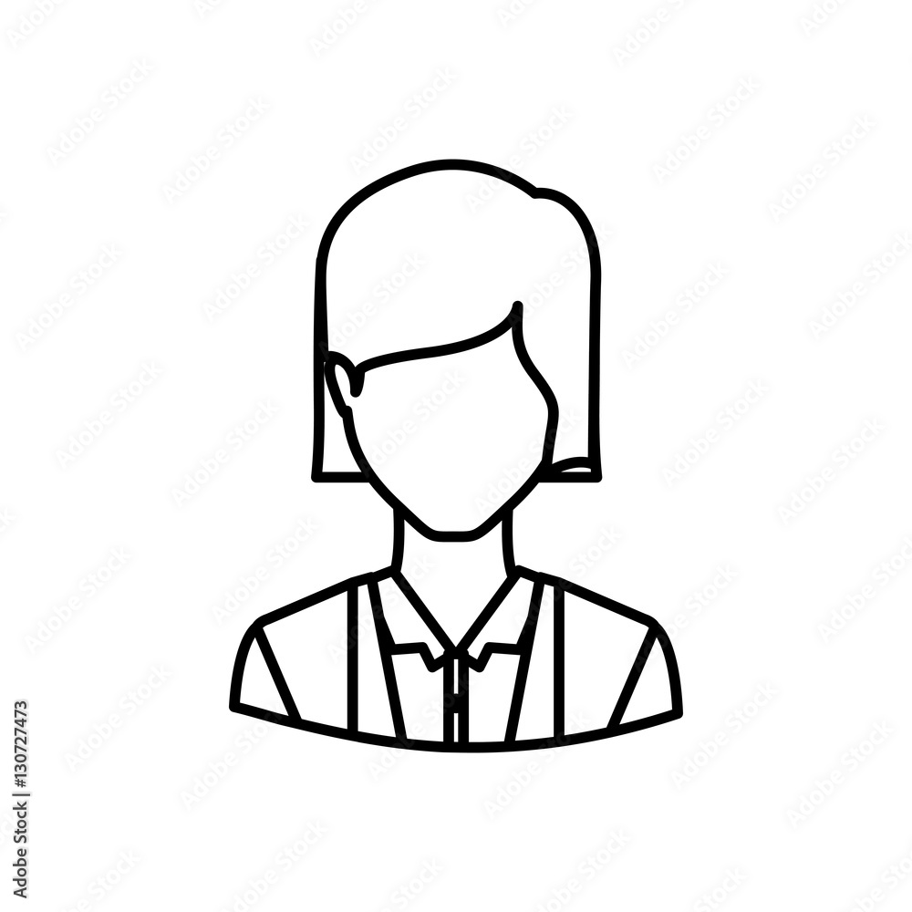 Woman icon. Girl female avatar person people and human theme. Isolated design. Vector illustration