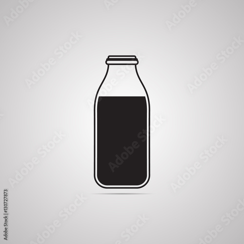 Векторная иллюстрация иконка простой символ плоский для веб bottle бутылка сок молоко