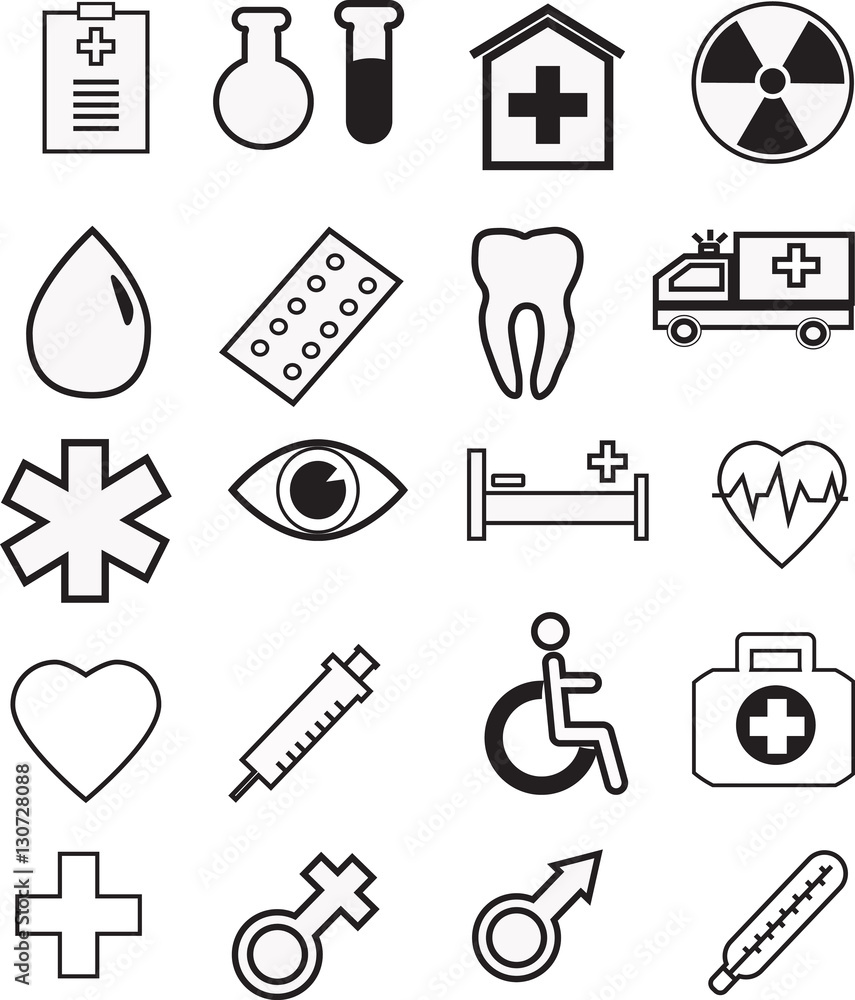 Obraz premium Medical icon set, vector illustration