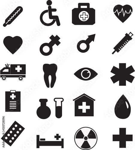 Medical icon set, vector illustration