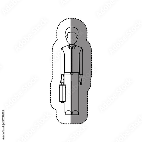 Man with suitcase icon. Male avatar person people and human theme. Isolated design. Vector illustration