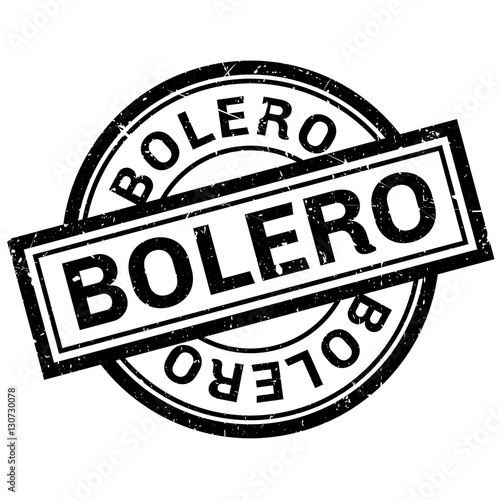 Bolero rubber stamp. Grunge design with dust scratches. Effects can be easily removed for a clean, crisp look. Color is easily changed.
