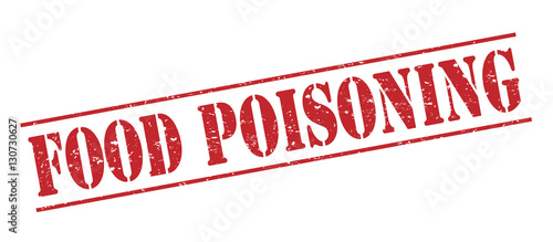 Bilde på lerret food poisoning red stamp on white background
