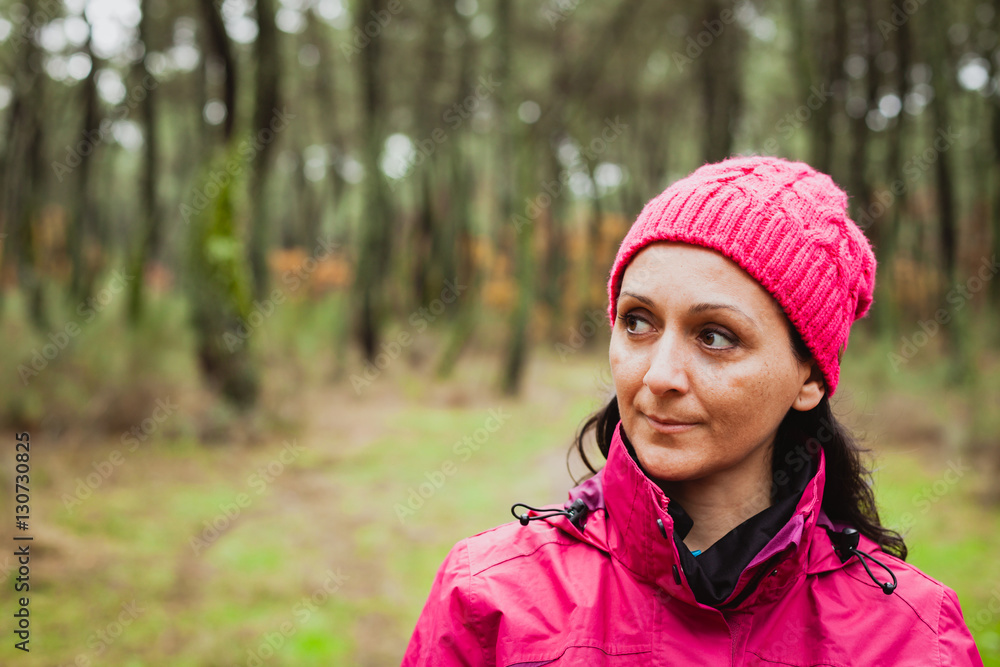 Matured woman in the forest Matured woman in the forest