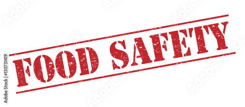 food safety red stamp on white background
