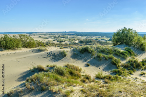 RUSSIA, VILLAGE of "MARINE"- August, 2016: the Curonian spit. Dune EFA