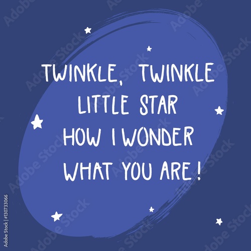 Lullaby lettering "Twinkle, twinkle, little star"