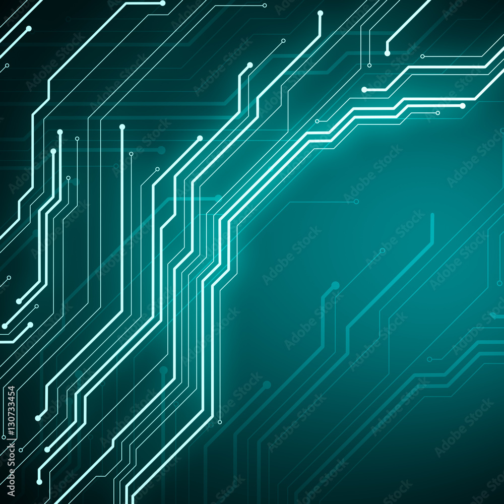 Digital conceptual image circuit microchip on blue background Digital conceptual image circuit microchip on blue background