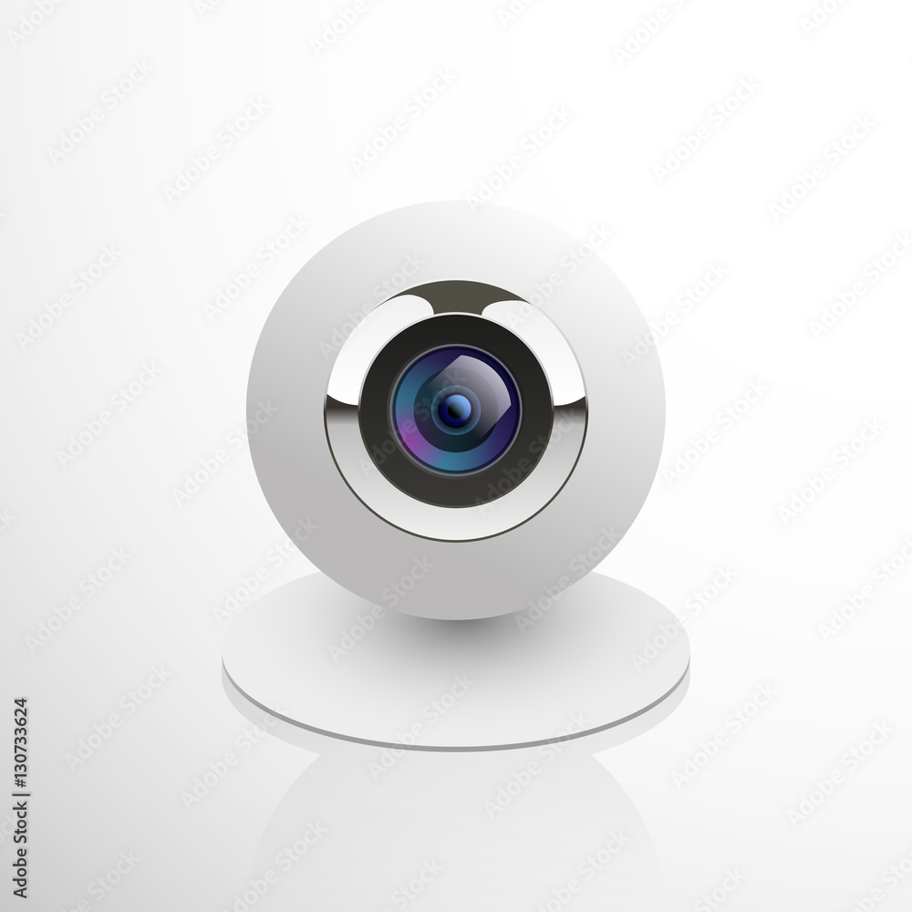 Realistic computer web cam isolated on white, vector illustration Realistic computer web cam isolated on white, vector illustration