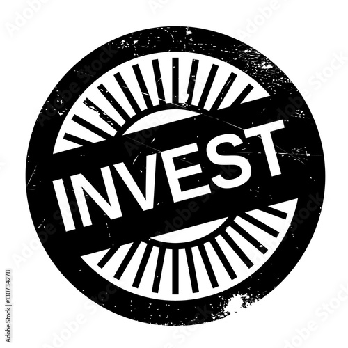 Invest stamp. Grunge design with dust scratches. Effects can be easily removed for a clean, crisp look. Color is easily changed.