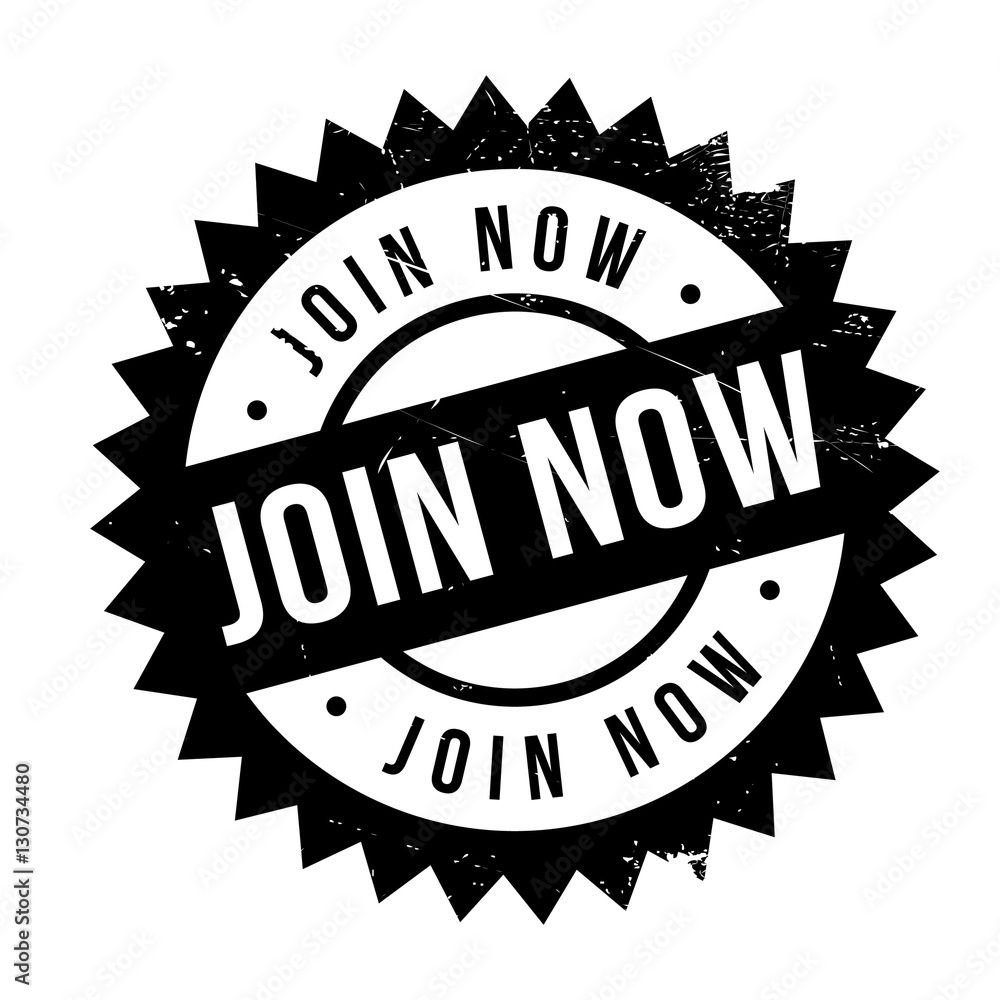 Join now stamp. Grunge design with dust scratches. Effects can be easily removed for a clean, crisp look. Color is easily changed. Join now stamp. Grunge design with dust scratches. Effects can be easily removed for a clean, crisp look. Color is easily changed.