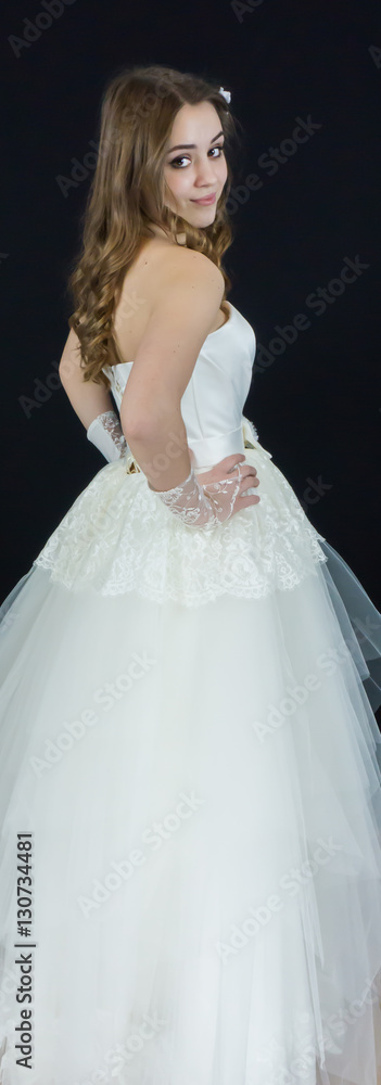 bride on black background. dress bride on black background. dress