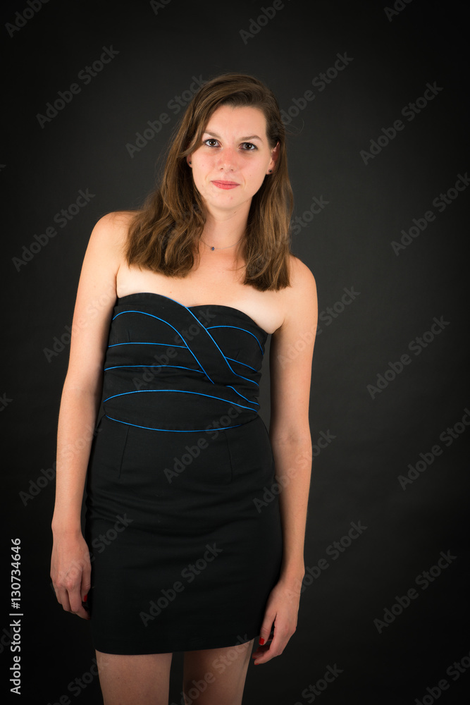 Beautiful woman doing different expressions in different sets of clothes: love Beautiful woman doing different expressions in different sets of clothes: love