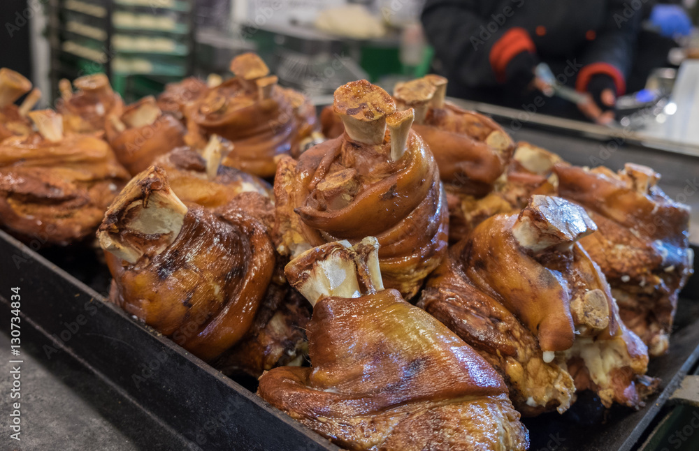 Roasted Pork Knuckle with Crispy Skin  for sale at christmas tra