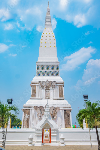 Temple Phra that tha uthen with beautiful sky,Thailand.