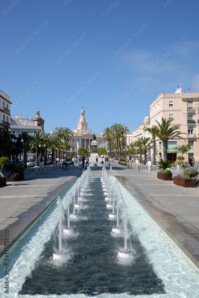 Platz San Juan de Dios in Cadiz Andalusien