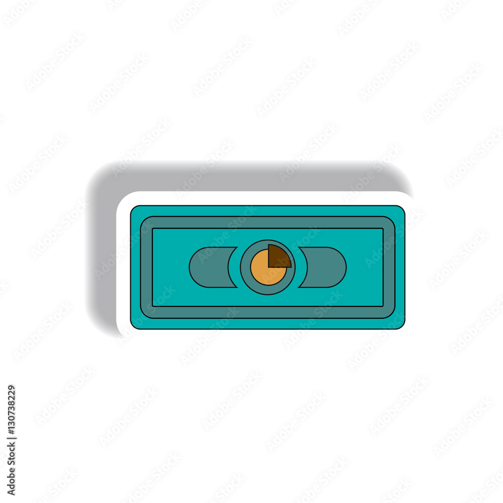 statistic pie graph on banknote Vector illustration in paper sticker style of financial voucher and business pie chart statistic pie graph on banknote Vector illustration in paper sticker style of financial voucher and business pie chart