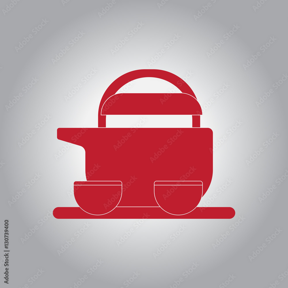Chinese Tea Vector illustration of Chinese Teapot and cups in flat style Chinese Tea Vector illustration of Chinese Teapot and cups in flat style