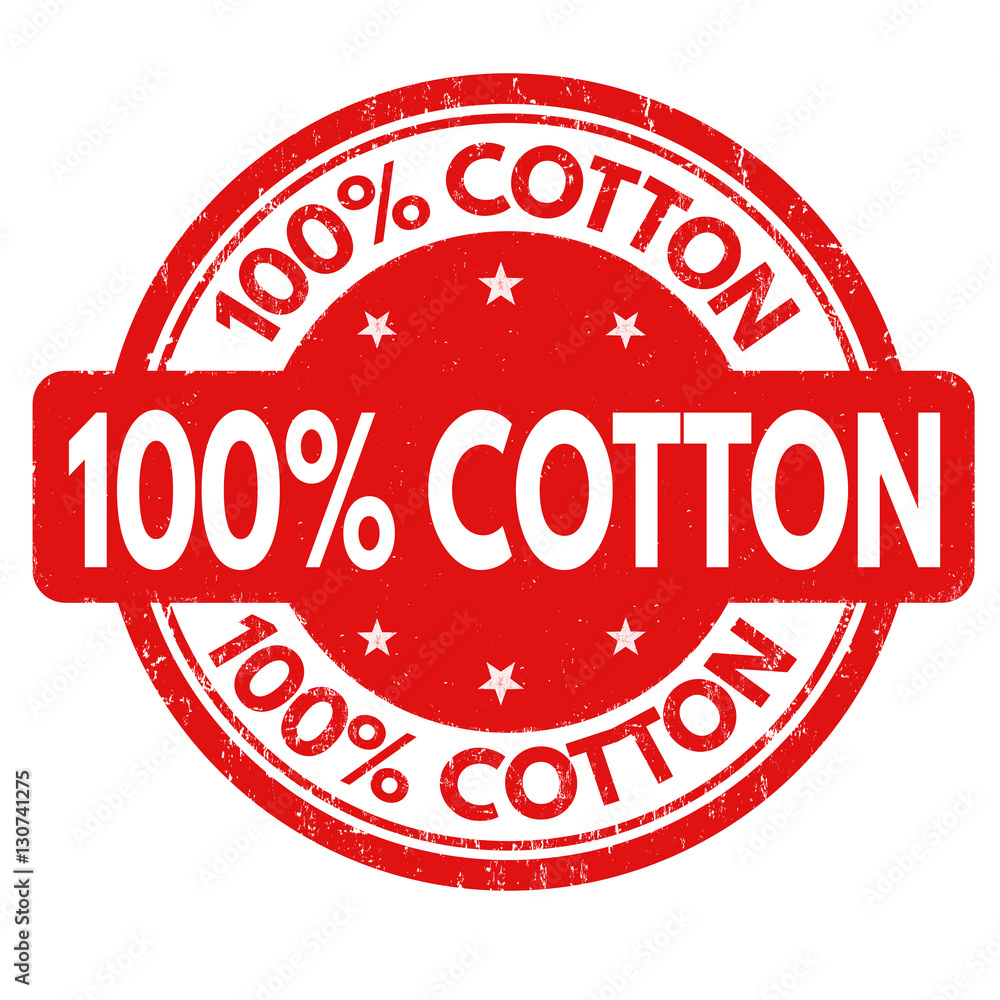 One hundred percent cotton stamp One hundred percent cotton stamp