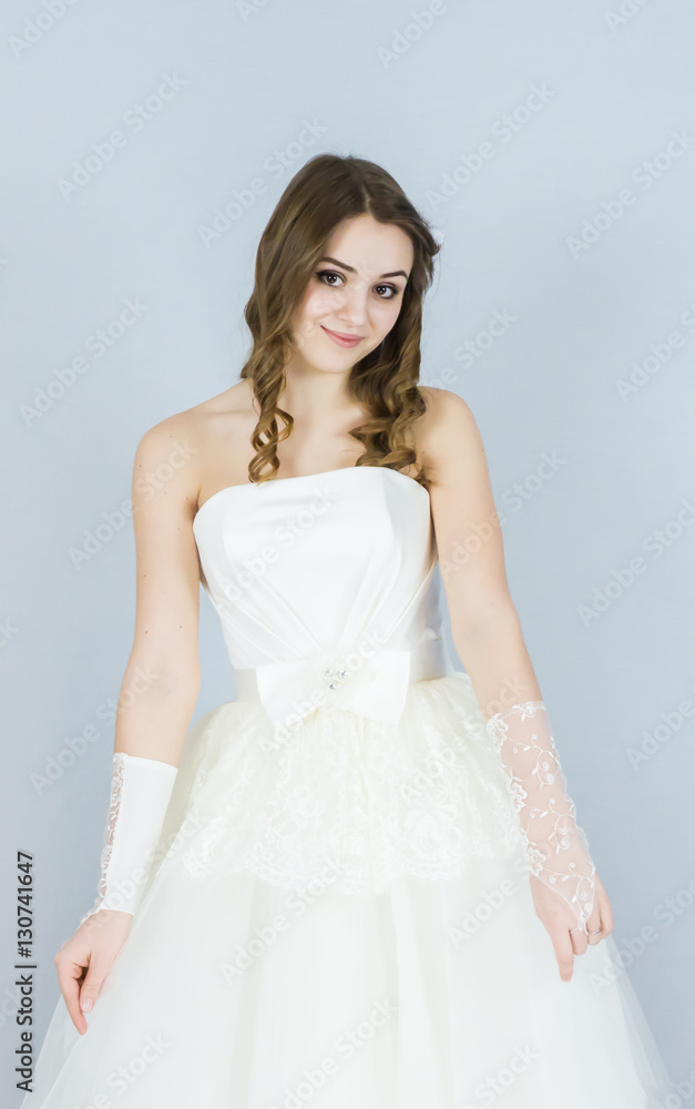 bride on white background. dress bride on white background. dress
