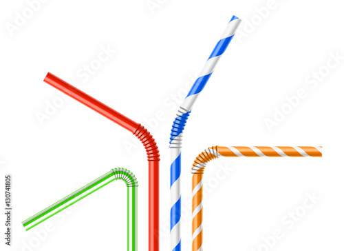 Colorful drinking straws set