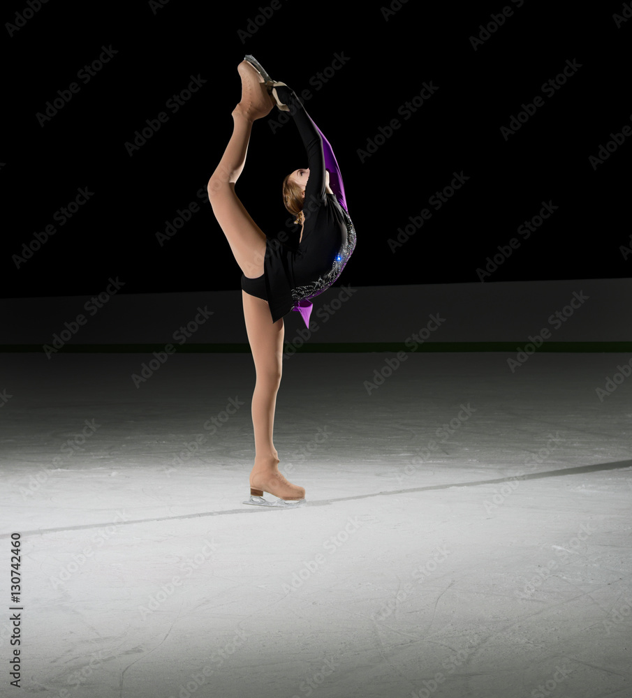 Young girl figure skater