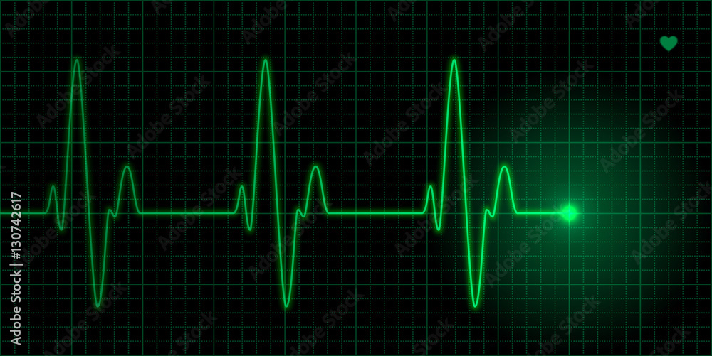 Green heart pulse, ECG