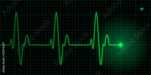 Green heart pulse, ECG