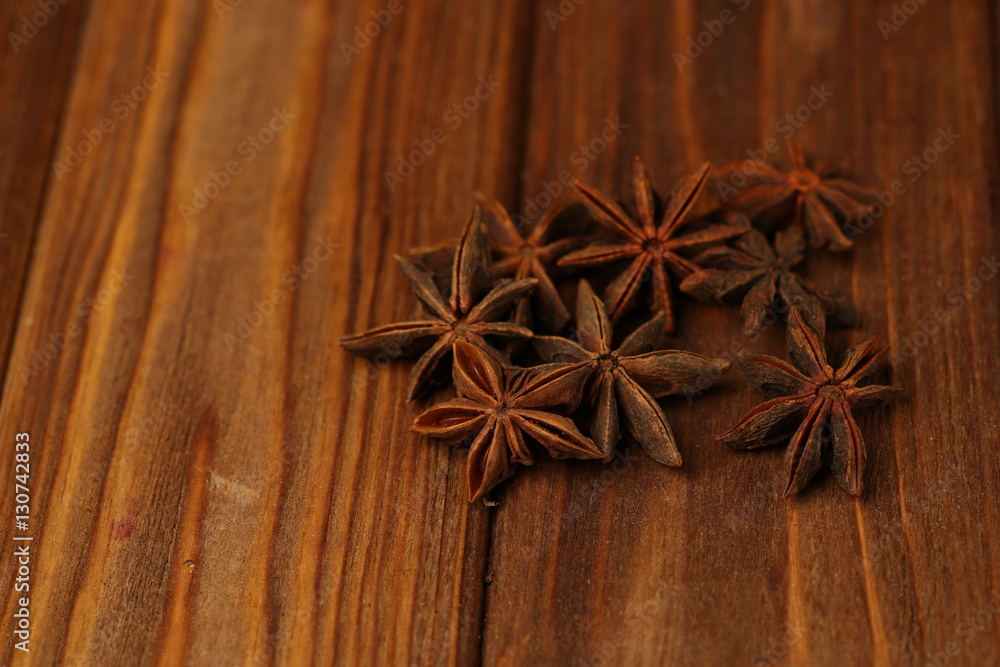 Star anice on the wooden table Star anice on the wooden table