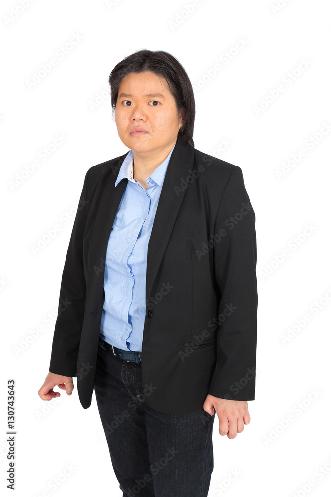 Beautiful woman doing different expressions in different sets of clothes: angry Beautiful woman doing different expressions in different sets of clothes: angry