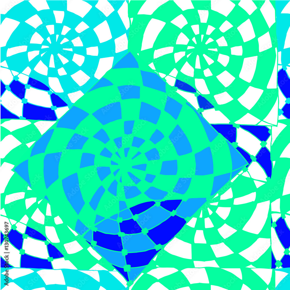 Abstract background of geometrical patterns drawing blue cell