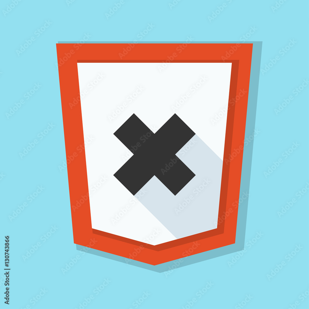 Fototapeta premium Unprotected Shield sign illustration