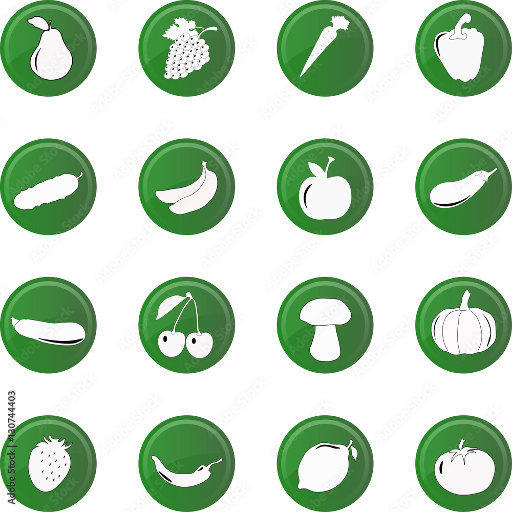 Vegetables froot icon set, vector illustration Vegetables froot icon set, vector illustration