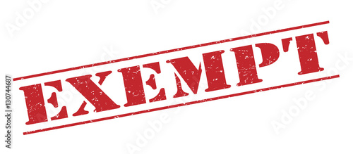 Canvas-taulu exempt red stamp on white background