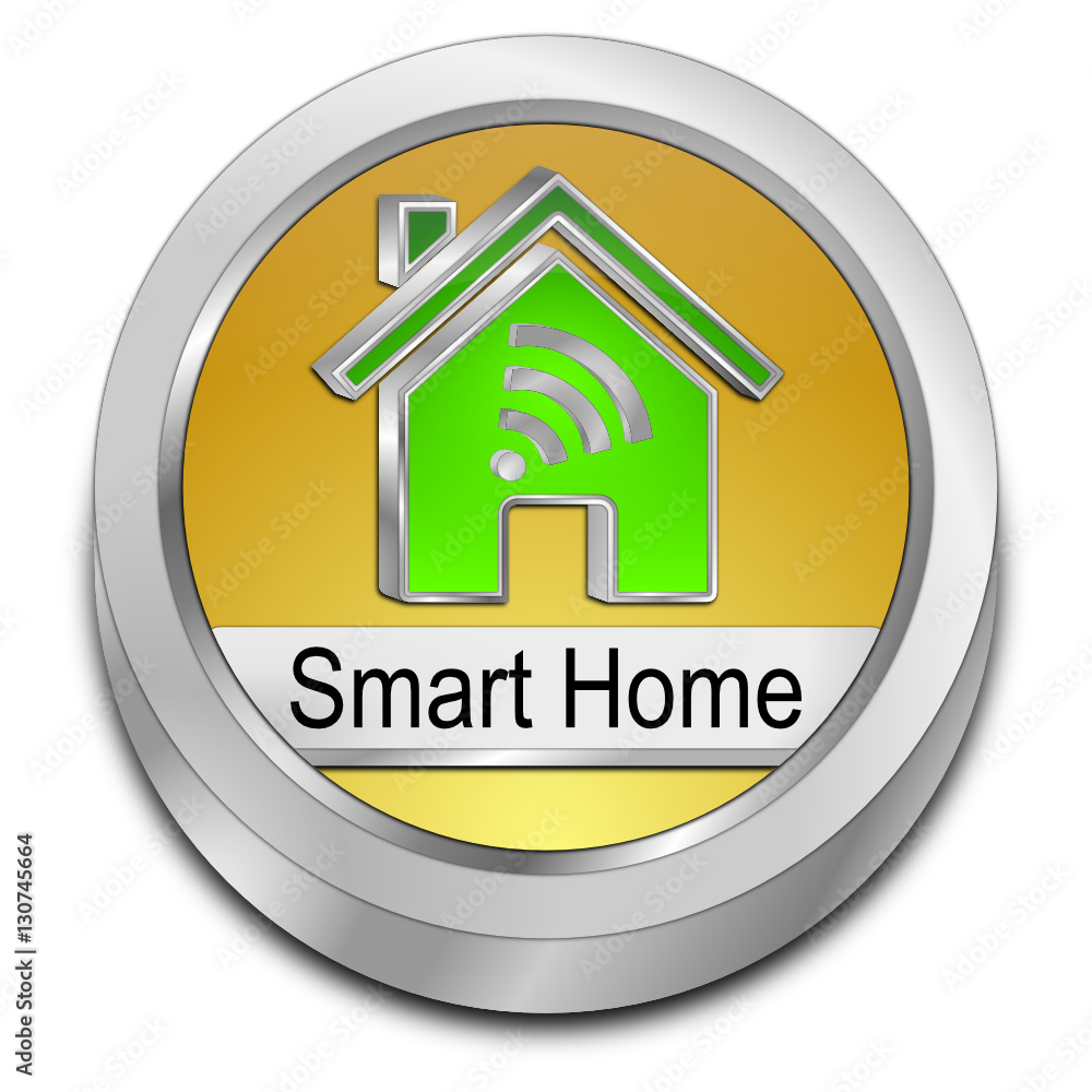 Smart Home Button - 3D illustration Smart Home Button - 3D illustration